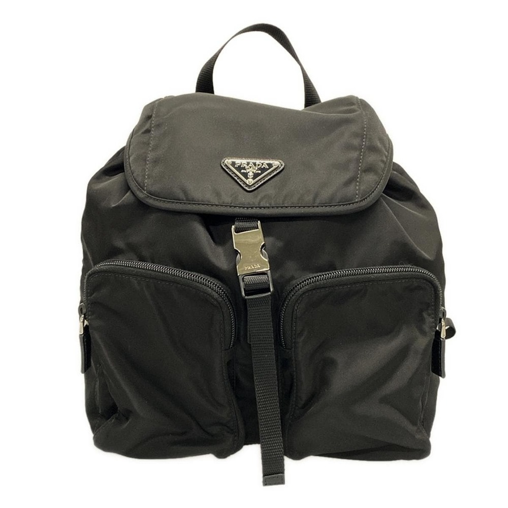 Prada Rucksack Drawstring Type Leather Black - image 1